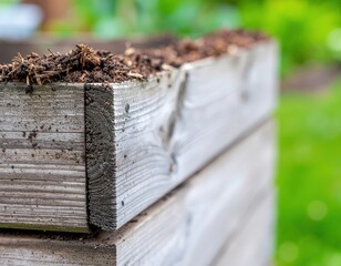 Close-up of a Compost Bin in a Lush Green Backyard