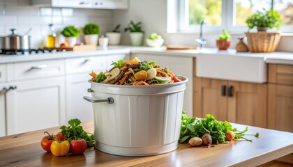 Composting Food Scraps in Kitchen