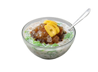 Delicious and Refreshing Cendol Dessert with Jackfruit and Coconut Milk