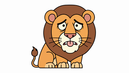 Cartoon-style lion illustration with intense expression and rich brown tones