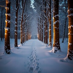 Snow-Covered Christmas Forest