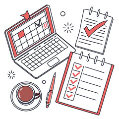 vector illustration of a red pencil