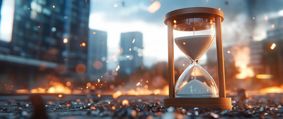 Hourglass City Destruction Time Running Out