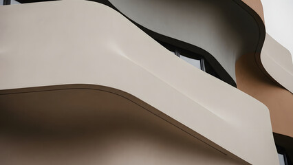 Organically Flowing Architectural Silhouettes with Fluid Lines Creating a Modern Structure