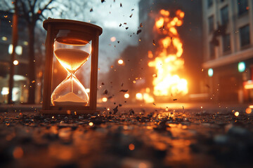 Hourglass City Fire Time Urgency