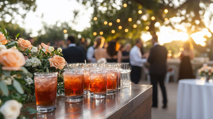 Iced Cocktails at Elegant Outdoor Event