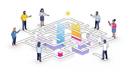 Business Team Collaboration and Problem Solving: Navigating the Complex Maze to Find the Strategic Path and Achieve Success