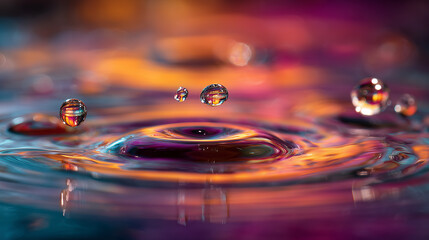 幻想的な水滴、波紋のイメージ