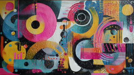 カラフルな抽象画のイラスト