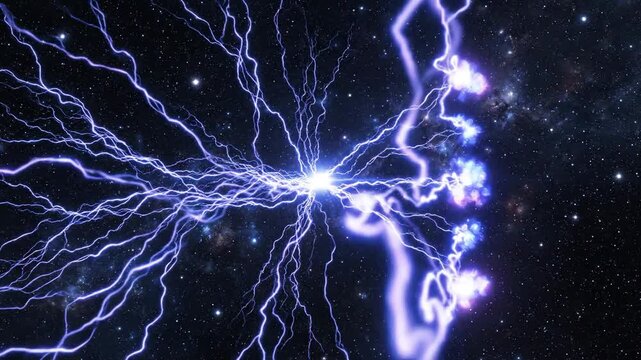 Electricity Pulses Through Dark Space.