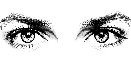 Fototapeta premium Intense Gaze: Close-up of expressive human eyes