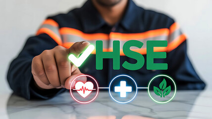 Health Safety Environment Concept With Industrial Worker And Protective Gear