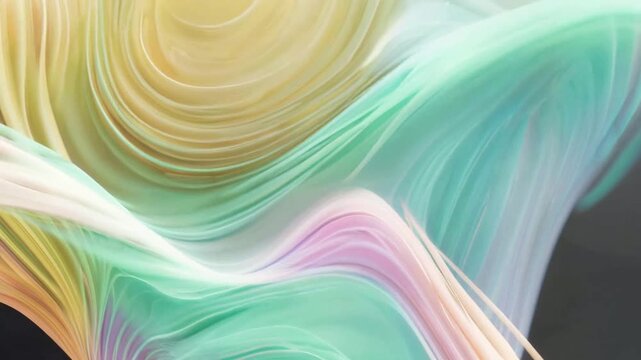 Abstract flowing pastel colors create a dynamic and visually appealing design with smooth, swirling lines.