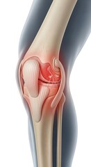Knee Joint Inflammation - A Detailed Anatomical Illustration of Pain and Injury.