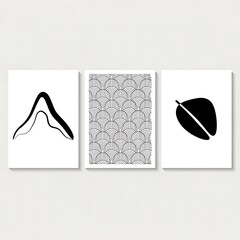 Minimalist Art Set - Abstract Shapes and Geometric Pattern.