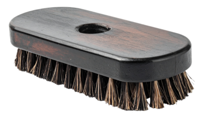 wooden horse brush in brown color isolated on white background