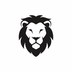 Obraz premium Black Lion Head Illustration Design Element.