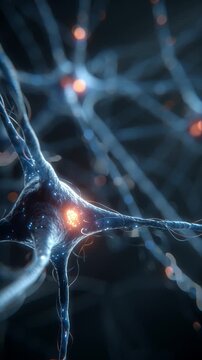 Neural Network: Detailed view of a neuron, showcasing the complexity and intricate connections within the human brain, illuminated with a soft, ethereal glow.