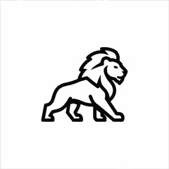 Obraz premium Lion Graphic Illustration Simple Line Art Design.