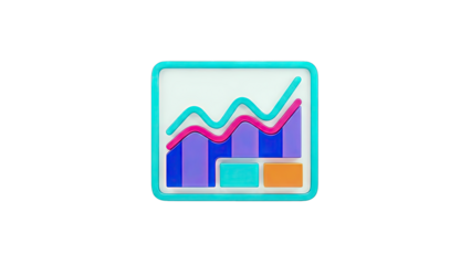 3D Bar and Line Chart Icon