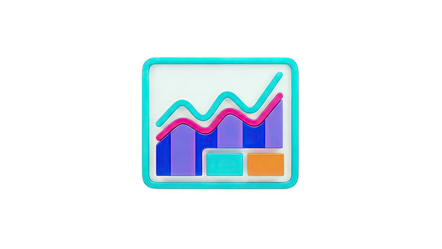 3D Bar and Line Chart Icon - Powered by Adobe