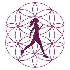 Minimal Women Holistic Wellbeing Abstract Icon