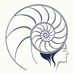 Minimal Women Self Awakening Abstract Icon