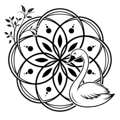 Romantic Calm Abstract Icon with Soft White Symmetry