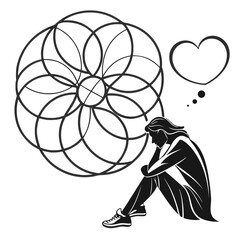 Simple Iconic Geometric Symbol for Timeless Love