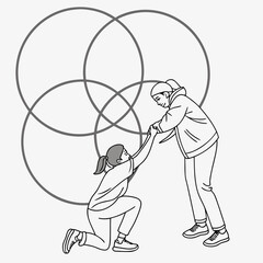 Abstract Balanced Symbol Representing Trust and Connection