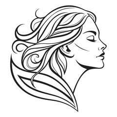 Abstract Flowing Women Inspiration Symbol Minimalist Vector Graphic