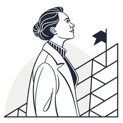 Confident Women Leadership Abstract Mark Minimalist Vector Logo