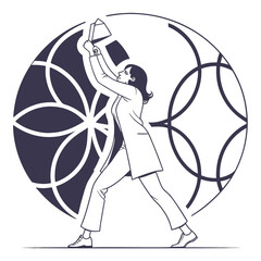 Balanced Women Resilience Abstract Icon Stable Geometric Design