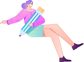 Figure holding a fountain pen writing, drawing, creating sketches, hand-drawn illustrations
