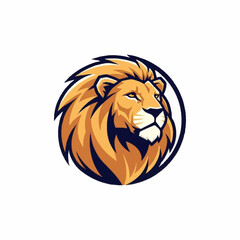 Lion Head Logo Design Illustration.