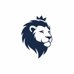 Lion Head Logo Design with Crown.