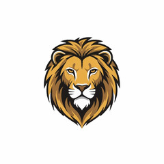 Majestic Lion Head Mascot Logo Design with Golden Mane.