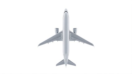 A white airplane is flying high in the sky on transparent background
