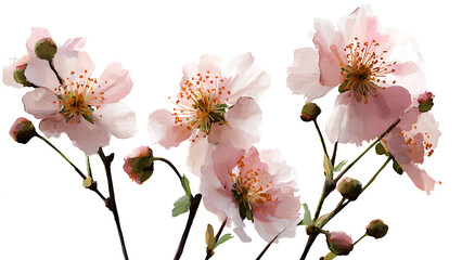 Delicate pink cherry blossoms in bloom