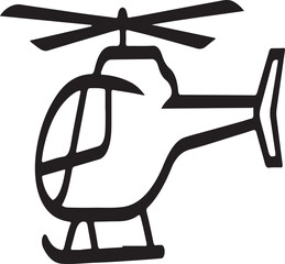 Helicopter Silhouette Isolated on White Background &ndash; Military and Rescue Aircraft Vector