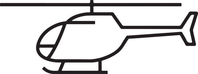 Helicopter Silhouette Isolated on White Background &ndash; Military and Rescue Aircraft Vector