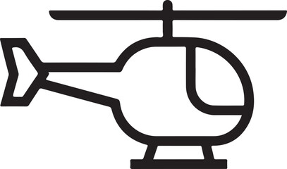 Helicopter Silhouette Isolated on White Background &ndash; Military and Rescue Aircraft Vector