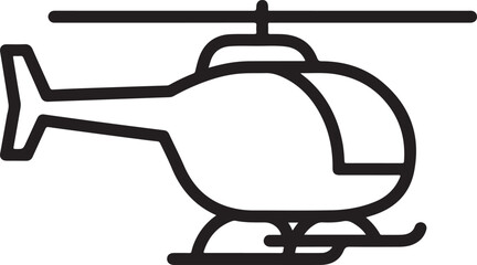 Helicopter Silhouette Isolated on White Background &ndash; Military and Rescue Aircraft Vector
