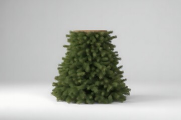 Christmas Tree Without Top Isolated on Neutral Background