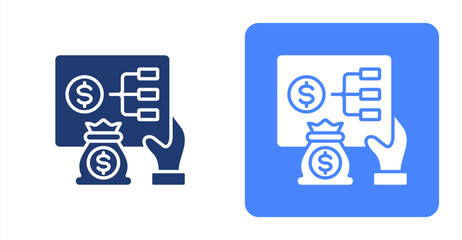 Planning Glyph  Two-tone color and contrasting background icon illustration