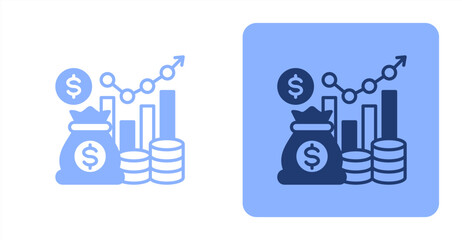 Obraz premium Financial Mixed Two-tone color and contrasting background icon illustration