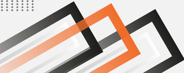 Bright black banner with a trend orange stripes