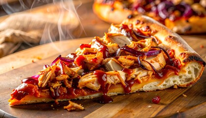 BBQ Chicken Pizza with Caramelized Onions and Tangy Barbecue Sauce Drizzle
