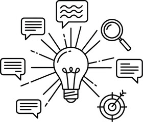 Business and Finance Line Icon Set for Investment, Growth and Money Management