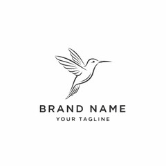 Obraz premium Hummingbird Logo Design Element in Flight.